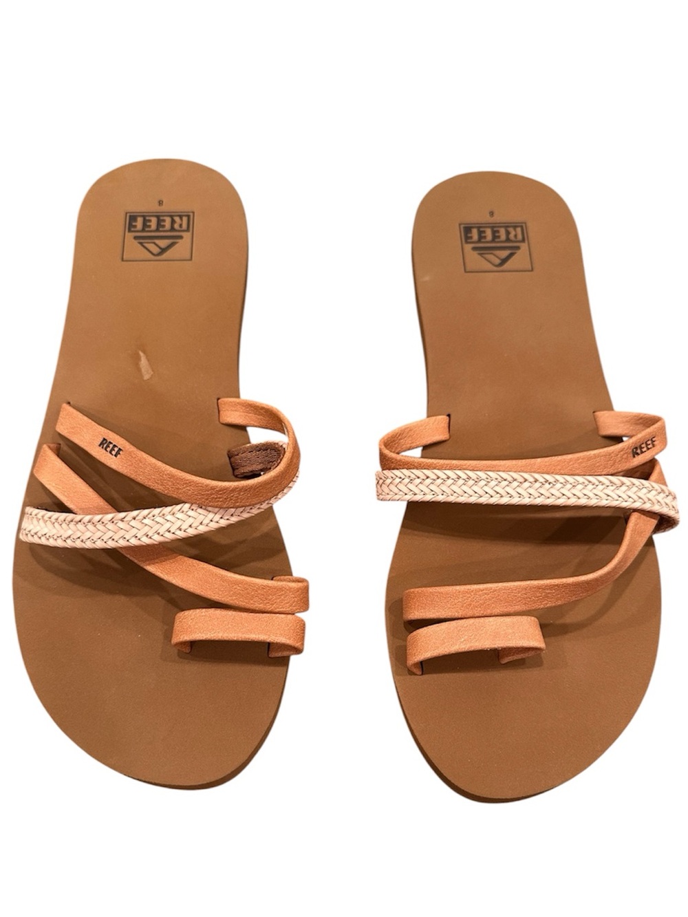 Reef Women’s Bliss Moon Toe Ring Slide Sandals Boho Beach Sz 8 LIKE NEW
